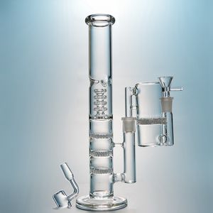 12.6 Inch Water Pipes Hookahs Triple Comb Perc Birdcage Percolator Oil Dab Rigs Glass Bong 18.8mm Female Joint