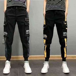 Spring Tooling Pants Male Korean Version Loose Trend Thin Section Waist Slimming Trendy Casual Streetwear Trousers Cargo Pants H1223