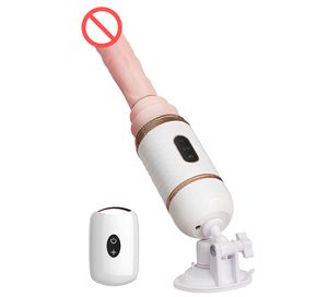 Mobili sessuali ricaricabili Spingendo il dildo Riscaldato Dildo Gun Sex Machine Telecomando Wireless Telecomando Retrattile Penis Vibratore Masturbazione Donne