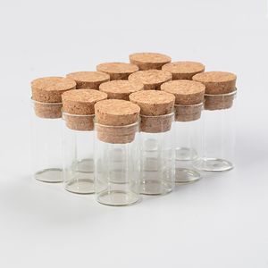 100 pezzi 22x40 mm 6ml Bottiglie di tubo di vetro trasparente trasparente con tappo di sughero Vasi vuoti Contenitori di fiale di tè profumato