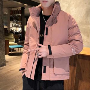 Long Sleeve Men Coats Fashion Trend Korean Style Slim Hoodie Outerwear With Zipper Pocket Designer Male Warm Cotton Clothes Hooded Jackets