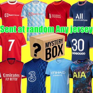 Premier Soccer Jersey Mystery Boxes Clearance Promotion seizoen Thaise kwaliteit voetbal shirts leeg of speler jerseys gloednieuw met tags