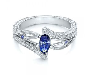 ジュエリー卸売ファッションジュエリーの供給のための高品質のリングの高級アクアマリンのTopazの婚約指輪