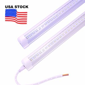 LED Dükkan Işık V-Şekilli 8Feet LED'ler Tüpler 18 144 W T8 Entegre Tüp LED Işıklar Fixture stok ABD 85-265 V