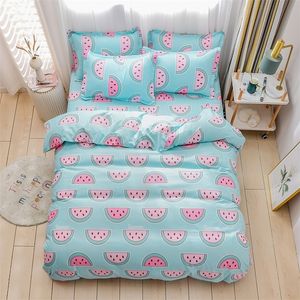 New Watermelon Bedding Set Duvet Cover Sets Bedsheet Pillowcaes Bed Clothes Flower Bedset Full Size Bedding for Girl 150x200 Cm 201021