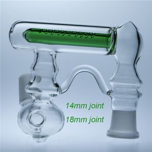 Green Ash Catcher Bong Accessories Recycler Dab Rig Smoking Hookah 14mm 18mm Joint Inline Slitted Diffuser Glass Water Bongs Ashcatcher