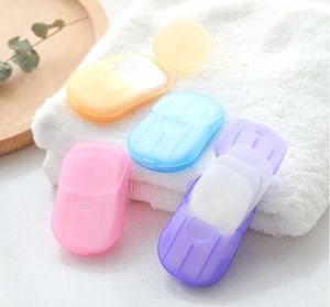 New 20Pcs/box Disposable Anti dust Mini Travel Soap Paper Washing Hand Bath Cleaning Portable Boxed Foaming Soap Paper Scented Sheets