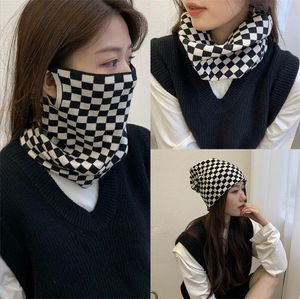 Höst Vinter Ny 3 i 1 Multifunktionell Scarf Neck Protection Windproof Women's Warm Mask Bib Sunscreen Cotton Mångsidig Bib Twist Hat