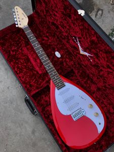 Vox Mark III V MK3 Röd Teardrop Type Elektrisk gitarr 3s Singel Pickups Chrome Hardware Kina Gitarr