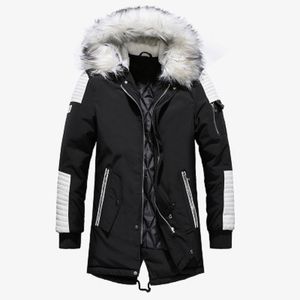 2020 jaqueta de inverno homens pele casual hooded espessura quente casaco longo mens algodão-acolchoado jaqueta bombardeiro outwear Parka