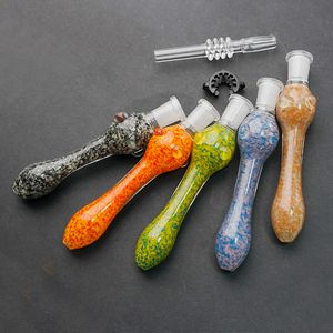 2021 Newest Spots Glass Nector Collector Kit 10mm With Quartz Nail & Keck Clip Glass Nails Smoking Pipes NC22-10