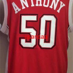 Custom xxs-6xl Men vintage #50 Nevada Las Vegas Greg Anthony College Jersey ou personalizado qualquer nome ou número de camisa