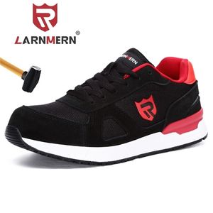 Larnmern 남성용 철강 발가락 작업 안전 신발 통기성 가벼운 안티 스매싱 반사 건설 보호 신발 Y200915