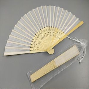 21cm Fan Party Favor Favor Organza Multicolor Cor Sólida Casamento Bambu Bambu Pano De Seda Rosto Retro Ao Ar Livre Chuveiro Bebê Chuveiro Preço de Fábrica Qualidade Mais Recente Estilo