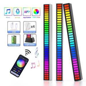 RGB LED Strip Light Música Controle de Som Pickup Ritmo Ambiente Atmosfera Lâmpada Backlight Night Light for Bar Car Car Home Decoration