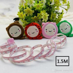 Cartoon Plush Tape Measure Cute Animals Fruits Smile Measure Ruler Retractable Tape Measures Flexible 150cm 60inch Sewing Tool WVT0320