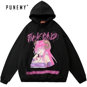 Haruku Men Anime Hoodies Skateboard Hip Hop Streewtear Hooded Fleece 100% Cotton Moletom Sweatshirt Unisex Hoodie 201020