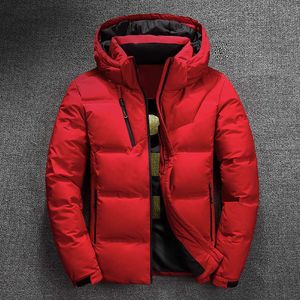 Jaqueta de inverno homens de qualidade térmico térmico vermelho neve vermelho parka masculino outwear quente moda - branco pato para baixo jaqueta homens 201130