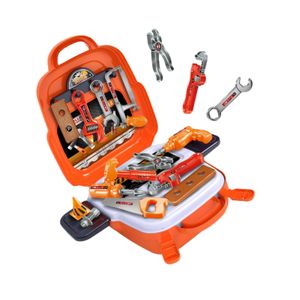 22st Set Kids Tool låtsas Spela Education Montessori Toy Learning Kit med lagringsfall Simulering Reparationsverktyg Julklappar