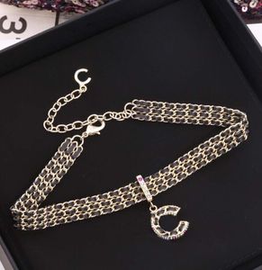 Wholesale genuine diamond necklace for sale - Group buy 2022 Top quality pendatnt necklace with colorful diamond and genuine leather in k gold plated for women wedding jewelry gift have box stamp PS7142