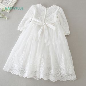 HAPPYPLUS Baby Dress Long Sleeve/Sleeveless Kids Second First Birthday Girl Party Gown for Christening Infant Baptism Dresses LJ201223