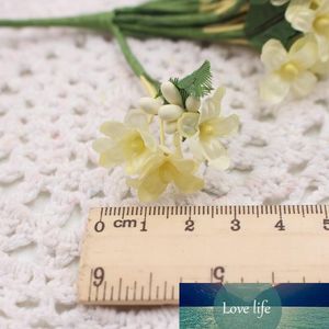 Wholesale- 12 pcs mini tecido cereja blossom flor artificial flor de seda bebê