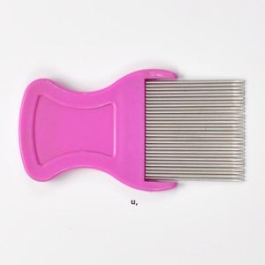 Pet Dog Grooming Professional Flea Lice Combs Hair Remover Terminator Louse Comb Comb för huvudbehandling med rostfritt stål metall RRD13497