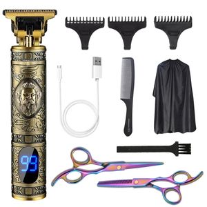 Allt i en hårtrimmer för män Clipper Set Kit Electric USB laddningsbar professionell 0mm Zero Cordless Cut T9 Barber 220216