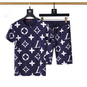 Casual Suit Herr träningsoverall Mode Sommar Sportwear Crew Neck Kortärmad T-shirt+shorts 2 färgalternativ Hög kvalitetM-3XL#34