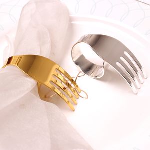 Special Metal Fork Napkin Ring Holder Gold Silver