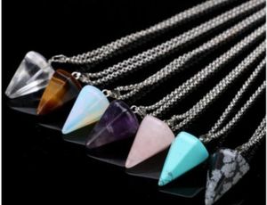 Pendant Necklaces & Jewelrynecklace Jewelry Crystals Amethyst Rose Quartz Bead Chakra Healing Point Women Men Natural Stone Pendants Leather