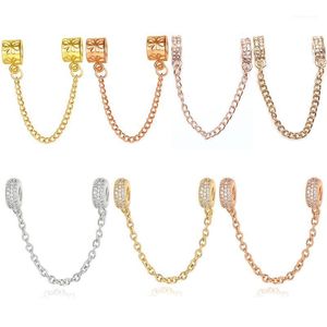Wholesale daisy chain bracelet for sale - Group buy Charm Bracelets Buipoey Fashion Rose Gold Daisy Pattern Shiny Zircon Safety Chain Fit mm Snake Beads Bracelet Bangle Jewelry Gift1