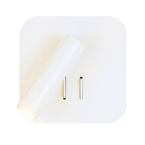 Luzes de parede Topoch para lâmpada de quarto com luz de fundo integral 6W e luz de leitura 2W dupla comutação preta fosca/branca/níquel montagem horizontal ou vertical decoração de casa