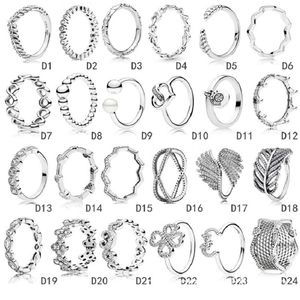 925 Sterling Silver Womens Diamond Ring Mode Smycken Fjäder Kärlek Bröllop Förlovningsringar För Kvinnor