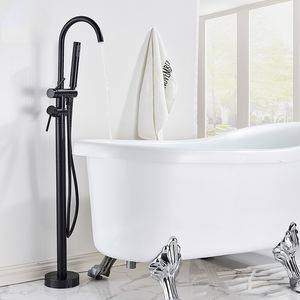 Black pavimento in piedi vasca da bagno rubinetto 7 colori bagno free standing bagno rubinetto rubinetto girevole beccuccio freddo miscelatore acqua calda rubinetto