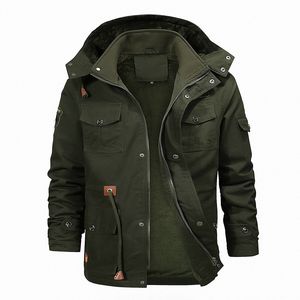 プラスサイズJamickiki New秋と冬のファッションメンズMiliatry Patch Warm Jacket Tactical Usアーミーウールパッドドーコート。 3色