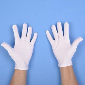 2020 New White Cotton Ceremonial Gloves For Male female Serving 1 Waiters drivers Gloves Protective glove student writing homework gloves