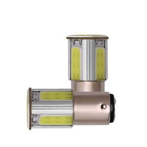 Nowy 2x LED COB LED COB S25 1156 BA15S 1157 Bay15D dla Auto DRL DZIEŃ DZIEŃ LIGHT Light Turn Bulb Motorcycle P21 / 5W 12V Dioda