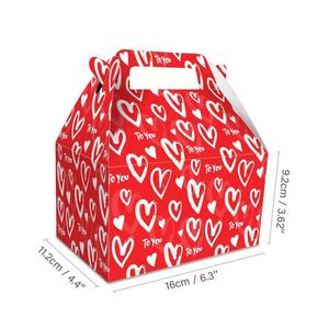 Valentine Gift Tote Bag Red Pink Love Printed Couple Gift Bag 210g Eco-friendly Paper Gift Wrapping Bag 172 N2
