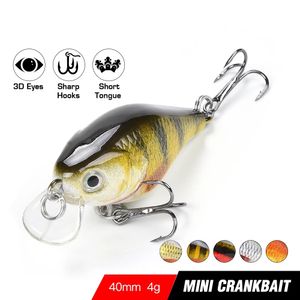 Łowienie 10pcs/działka Crankbait Przynęta mini pływacka do szczotki korbowa bas Minnows Fish Bait Morze Sea Jerkbait troll topwwater 4 cm 3,7G