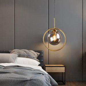 Hängsmycke Lampor Modern Enkel Ljus Lyx Ljuskrona Magic Bean Bar Restaurang Lamp Nordic Creative Single Head Bedroom Bedside Small