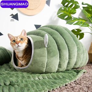 3 Styles Cat Bed Nest Pet Winter Collapsible Plush Cat's House For Indoor Dogs Kennel Mat Small Warm Cave Sleeping Bag Products 201111