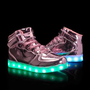 Rozmiar 25-37 Moda Dzieci Buty Led dla dzieci Chłopcy Dziewczęta Świecące Sneakers Z Luminous Sole Teen Kosze Oświetlone Buy Led LJ201203