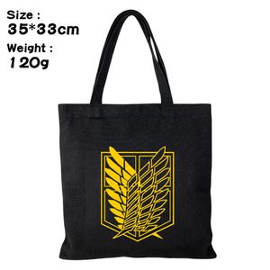 Wholesale titan bag resale online - Attack on Titan Wings of Freedom Anime Hand Shoulder Shopping Grocery Shopper Tote Canvas Bag