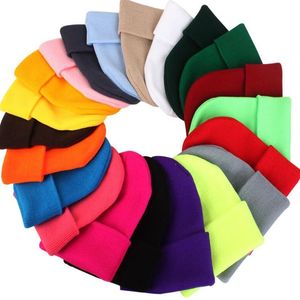 Billie Beanie Solid Hip-Hop Skullies Bonnet Cap Rysunek Kapelusz Bawełna Dorywczo Czapki Dla Mężczyzn Nowa Zima Ciepły Cukierki Kolor Dzianiny Y201024