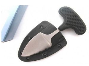 Factory direct Small Fixed blade knife 440C Satin Serrated Blades Kraton Handle Straight Knives With Kydex