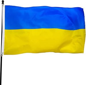 أوكرانيا العلم 3ftx5ft الأعلام الوطنية الأوكرانية 150 * 90 سم مع الحلقات النحاسية