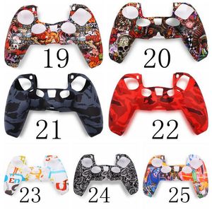 For PS5 Playstation 5 Skin Soft Gel Silicone Protective Cover Grip Case Camouflage Skull Cartoon Flower 100pcs DHL