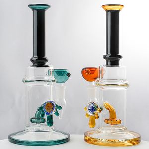 Unik Heady Glas Vattenrör Glas Bongs Tjock Bong Duschhuvud PERC Rak Tube DAB Riggar Vaxoljebrännare Rigg Rökrör 14mm Partihandel