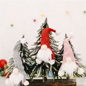 Noel Bell El Yapımı İsveçli Doldurulmuş Oyuncak Santa Gnome Doll Noel ağacı asın kolye Yeni yıl Dekorasyon JK2010PH